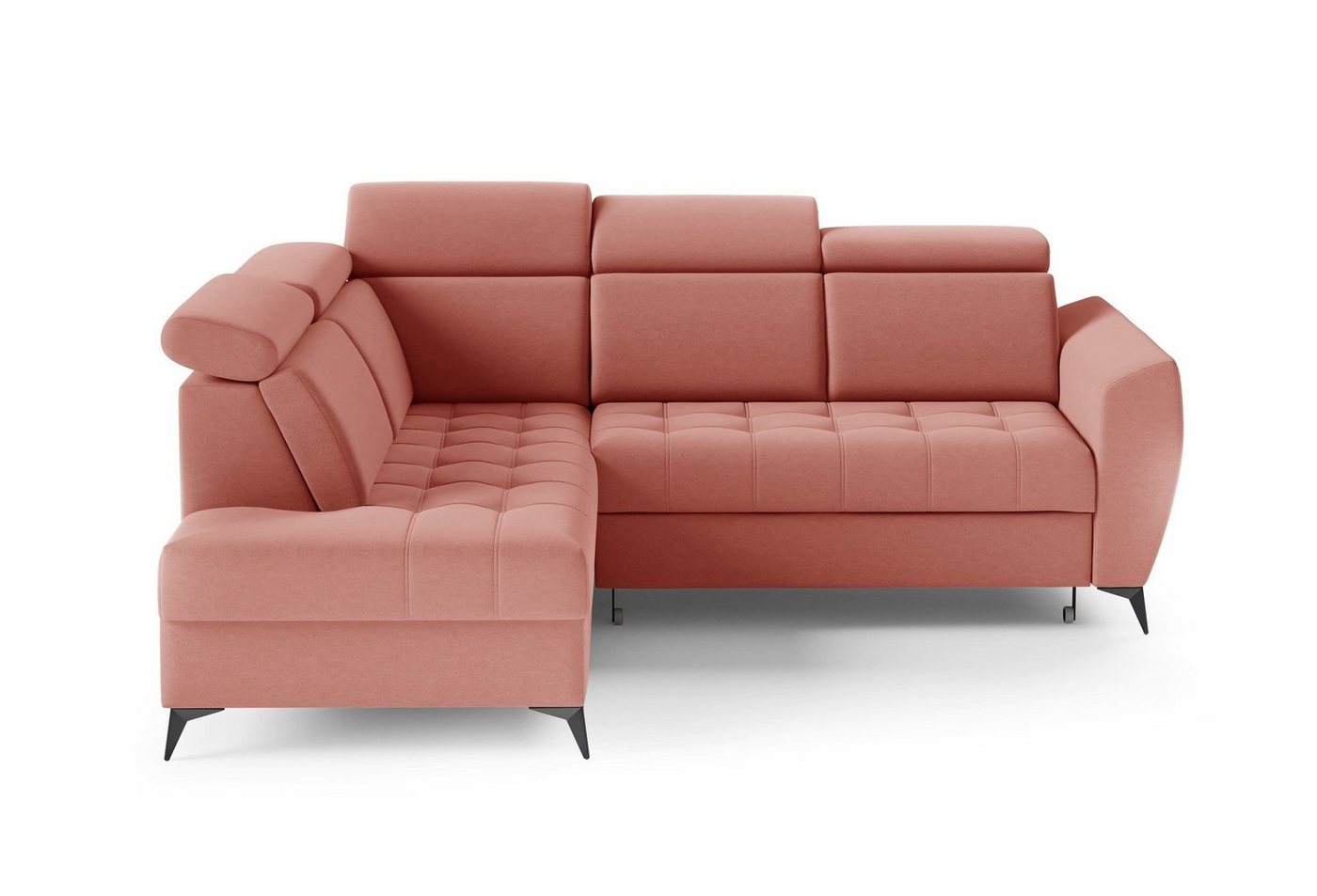 MOEBLO Ecksofa IDAHO II, Couch für Wohnzimmer, Schlafsofa Sofagarnitur Sofa Eckcouch L-Form Wohnlandschaft, Verstellbaren Kopfstützen - (BxHxT): 266x93/109x204 cm, mit Schlaffunktion und Bettkasten von MOEBLO