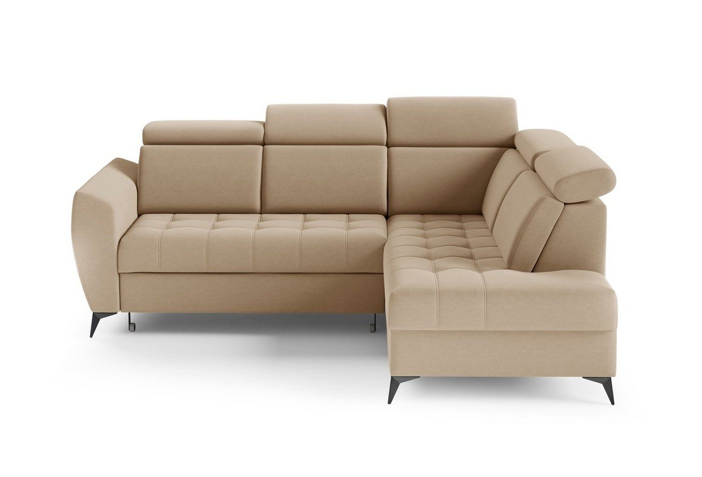 MOEBLO Ecksofa IDAHO II, Couch für Wohnzimmer, Schlafsofa Sofagarnitur Sofa Eckcouch L-Form Wohnlandschaft, Verstellbaren Kopfstützen - (BxHxT): 266x93/109x204 cm, mit Schlaffunktion und Bettkasten von MOEBLO