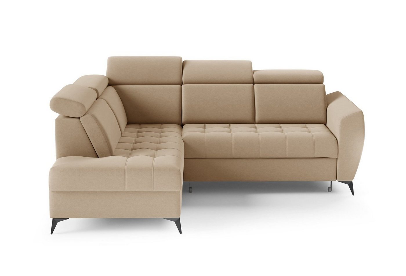 MOEBLO Ecksofa IDAHO II, Couch für Wohnzimmer, Schlafsofa Sofagarnitur Sofa Eckcouch L-Form Wohnlandschaft, Verstellbaren Kopfstützen - (BxHxT): 266x93/109x204 cm, mit Schlaffunktion und Bettkasten von MOEBLO