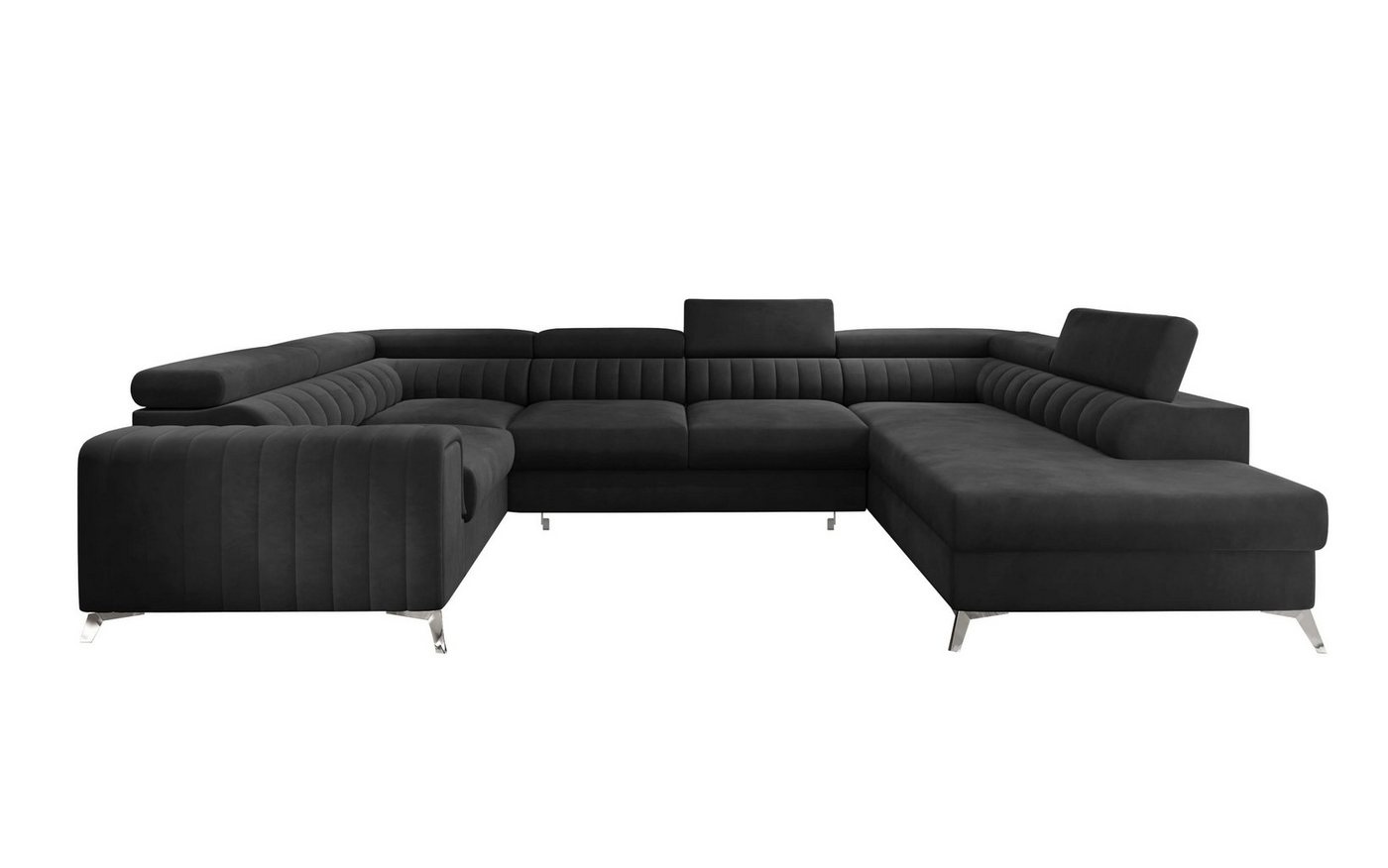 MOEBLO Ecksofa LESTER, Sofa Couch U-Form Polstergarnitur Wohnlandschaft Polstersofa mit Ottomane Couchgranitur mit Bettfunktion - 347x202x92 cm, mit Schlaffunktion von MOEBLO