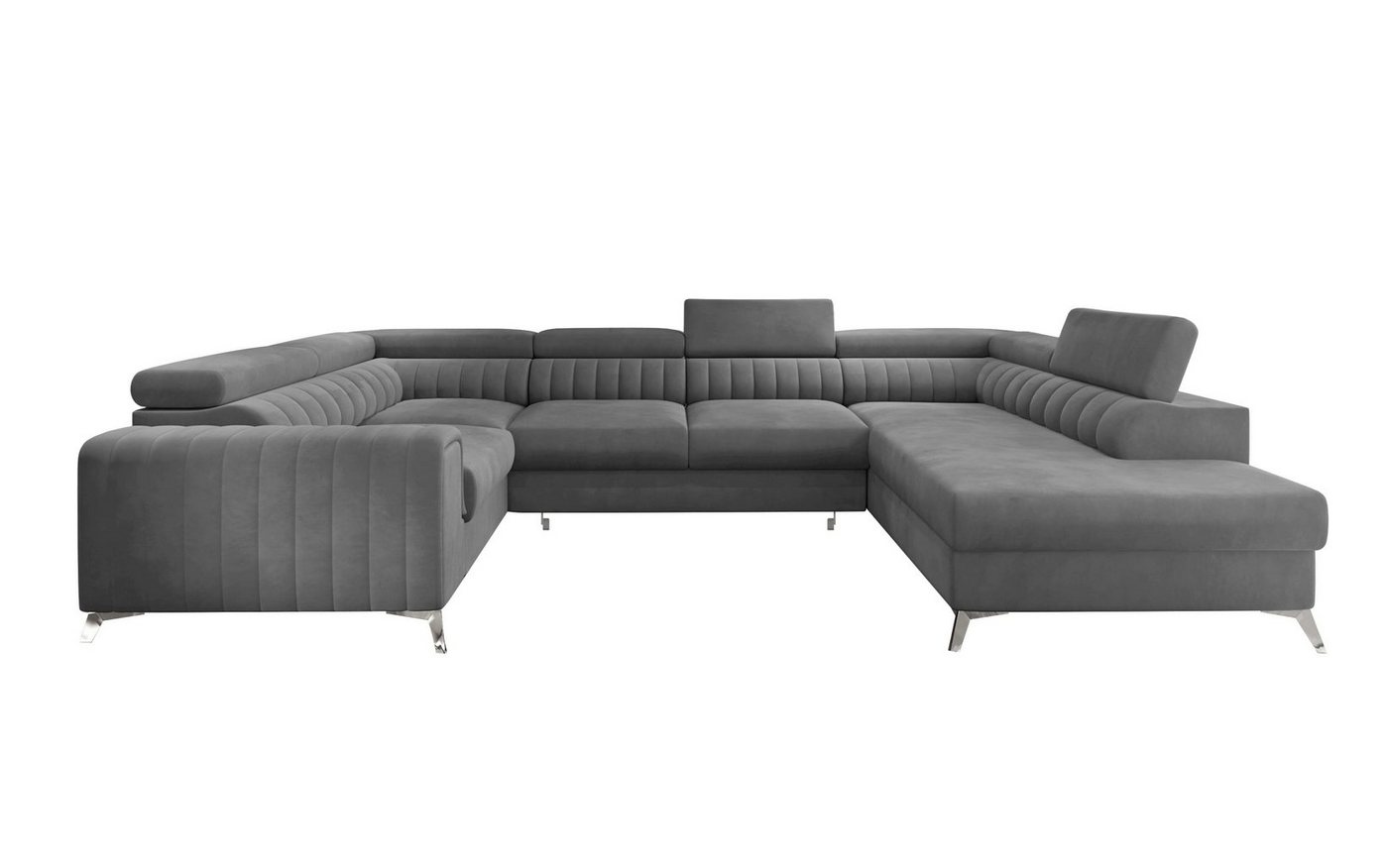 MOEBLO Ecksofa LESTER, Sofa Couch U-Form Polstergarnitur Wohnlandschaft Polstersofa mit Ottomane Couchgranitur mit Bettfunktion - 347x202x92 cm, mit Schlaffunktion von MOEBLO