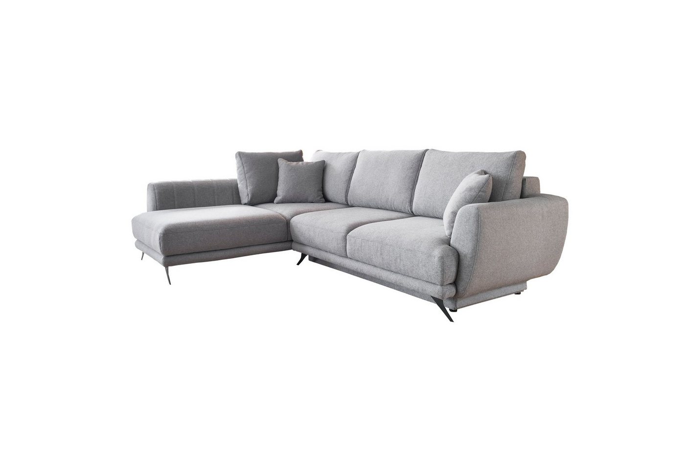 MOEBLO Ecksofa LIKIDO, Sehr bequemes, praktisches, hochfunktionelles, elegantes Ecksofa, Ottomane links oder Rechts - 280x90x178 cm, mit Schlaffunktion, mit Bettkasten, mit Rundumbezug, mit Ziehrkissen von MOEBLO