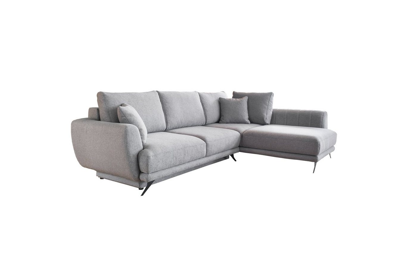 MOEBLO Ecksofa LIKIDO, Sehr bequemes, praktisches, hochfunktionelles, elegantes Ecksofa, Ottomane links oder Rechts - 280x90x178 cm, mit Schlaffunktion, mit Bettkasten, mit Rundumbezug, mit Ziehrkissen von MOEBLO