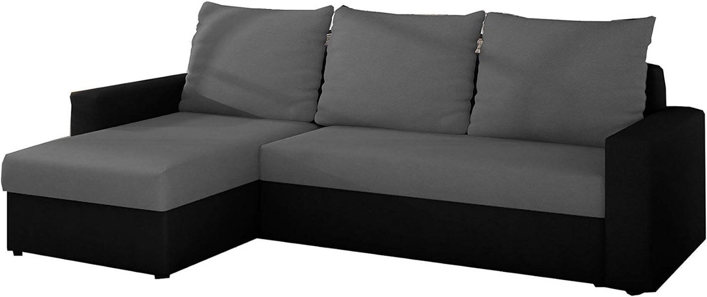 MOEBLO Ecksofa LORENO, Couch L-Form Polstergarnitur Wohnlandschaft Polstersofa mit Ottomane Couchgranitur - 105x237x72 cm, mit Schlaffunktion, Bettkasten von MOEBLO