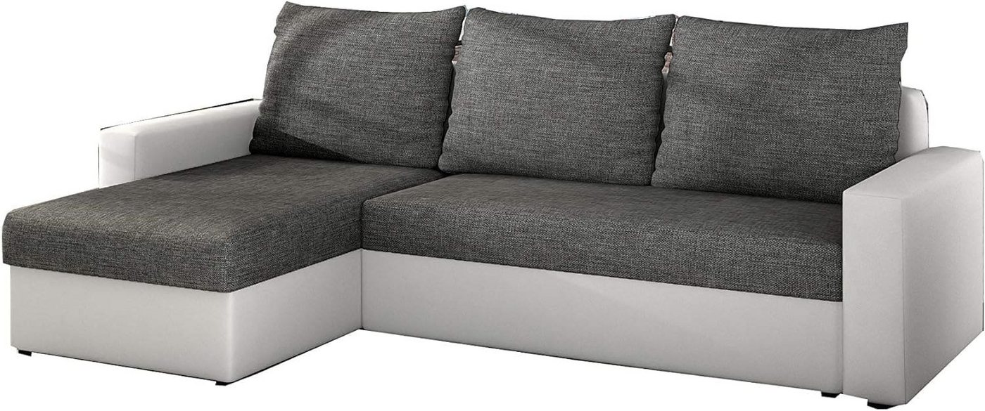 MOEBLO Ecksofa LORENO, Couch L-Form Polstergarnitur Wohnlandschaft Polstersofa mit Ottomane Couchgranitur - 105x237x72 cm, mit Schlaffunktion, Bettkasten von MOEBLO