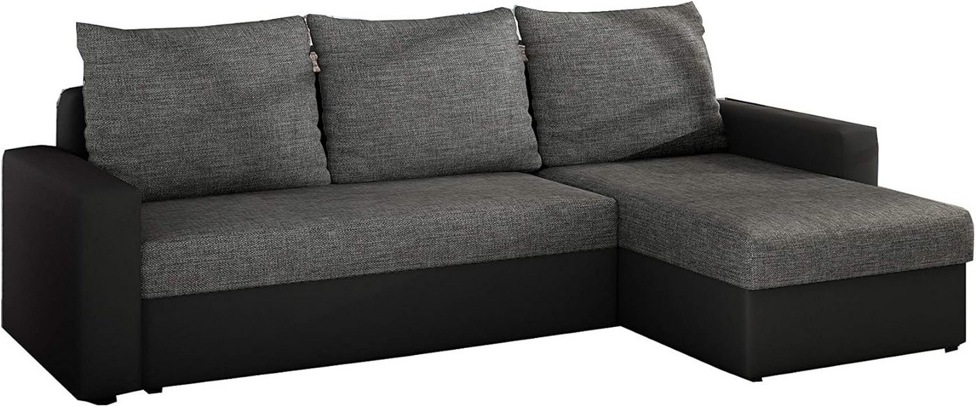 MOEBLO Ecksofa LORENO, Couch L-Form Polstergarnitur Wohnlandschaft Polstersofa mit Ottomane Couchgranitur - 105x237x72 cm, mit Schlaffunktion, Bettkasten von MOEBLO