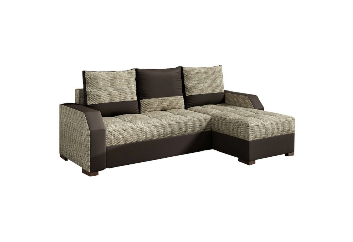 MOEBLO Ecksofa LORIS, Eckcouch mit Schlaffunktion mit zwei Bettkasten Couch L-Form Polstergarnitur Wohnlandschaft Polstersofa mit Ottomane Couchgranitur, - (BxHxT): 250x90x150 cm von MOEBLO