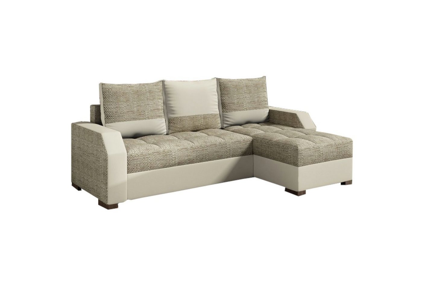 MOEBLO Ecksofa LORIS, Eckcouch mit Schlaffunktion mit zwei Bettkasten Couch L-Form Polstergarnitur Wohnlandschaft Polstersofa mit Ottomane Couchgranitur, - (BxHxT): 250x90x150 cm von MOEBLO