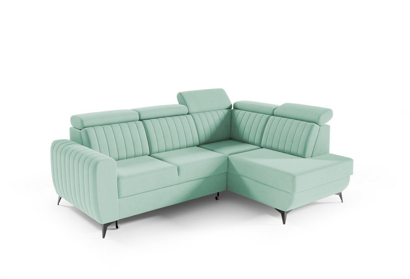 MOEBLO Ecksofa MOSTA II, Couch für Wohnzimmer, Schlafsofa Sofagarnitur Sofa Eckcouch L-Form Wohnlandschaft, Verstellbaren Kopfstützen- (BxHxT): 268x93/109x204 cm, mit Schlaffunktion und Bettkasten von MOEBLO