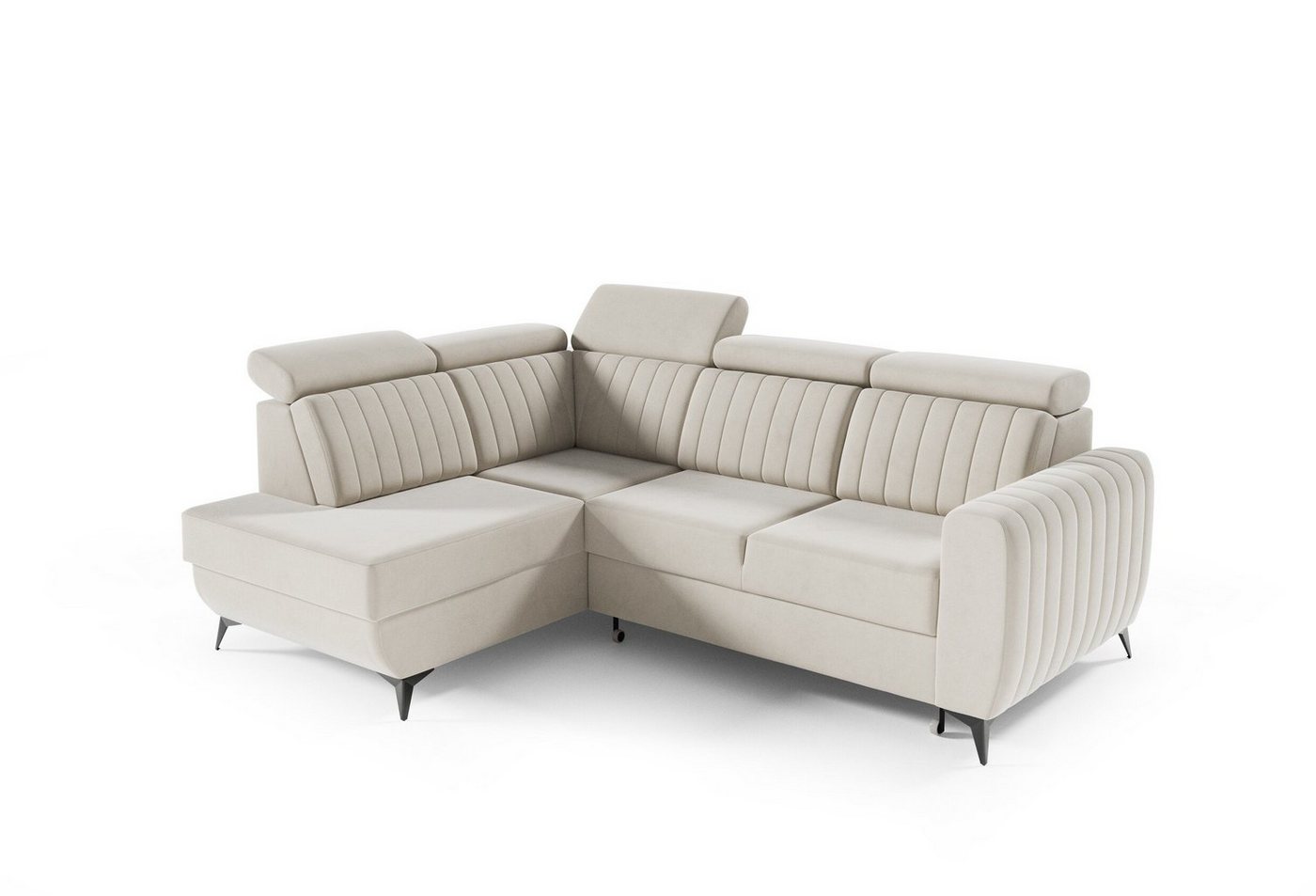 MOEBLO Ecksofa MOSTA II, Couch für Wohnzimmer, Schlafsofa Sofagarnitur Sofa Eckcouch L-Form Wohnlandschaft, Verstellbaren Kopfstützen- (BxHxT): 268x93/109x204 cm, mit Schlaffunktion und Bettkasten von MOEBLO