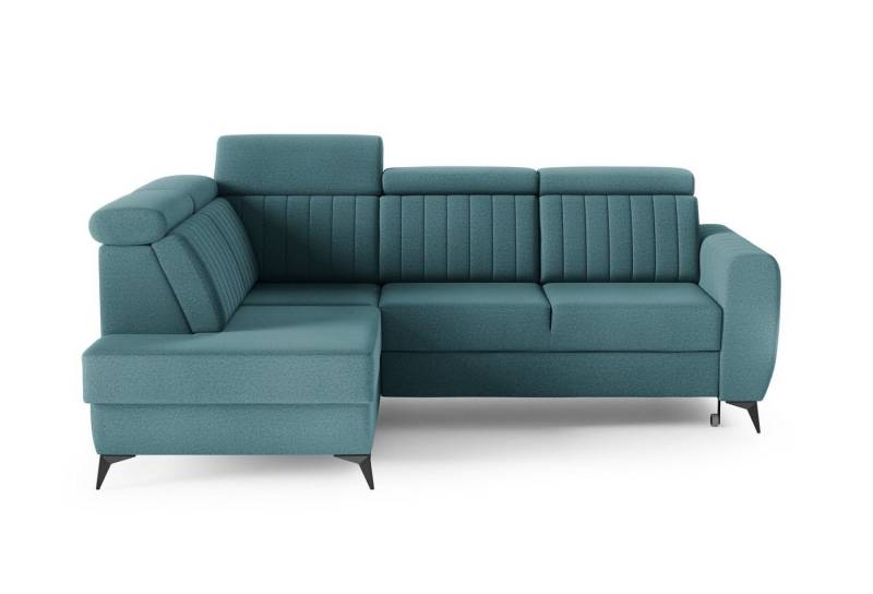 MOEBLO Ecksofa MOSTA II, Couch für Wohnzimmer, Schlafsofa Sofagarnitur Sofa Eckcouch L-Form Wohnlandschaft, Verstellbaren Kopfstützen- (BxHxT): 268x93/109x204 cm, mit Schlaffunktion und Bettkasten von MOEBLO