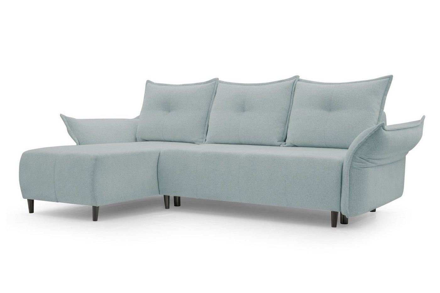 MOEBLO Ecksofa NEKKO, Verstellbar - Armlehnen mit Schlaffunktion, mit Bettkasten Eckcouch Wohnlandschaft Sofa mit Ottomane Eckgarnitur Polsterecke, (BxHxT):258x95x164 cm, mit Relaxfunktion von MOEBLO