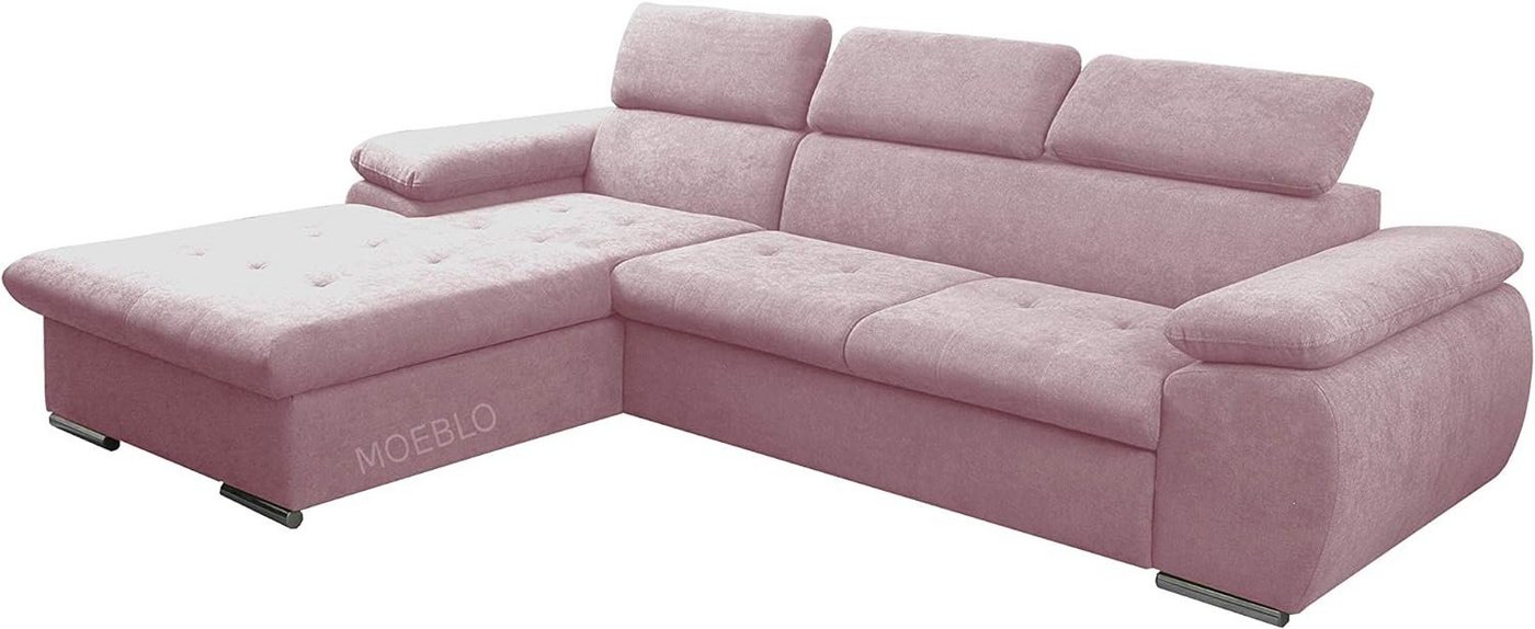 MOEBLO Ecksofa Nilux, Sofa Couch L-Form Polsterecke für Wohnzimmer, Schlafsofa Sofagarnitur Wohnlandschaft, mit Bettkasten und Schlaffunktion von MOEBLO