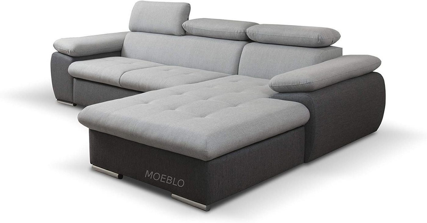 MOEBLO Ecksofa Nilux, Sofa Couch L-Form Polsterecke für Wohnzimmer, Schlafsofa Sofagarnitur Wohnlandschaft, mit Bettkasten und Schlaffunktion von MOEBLO