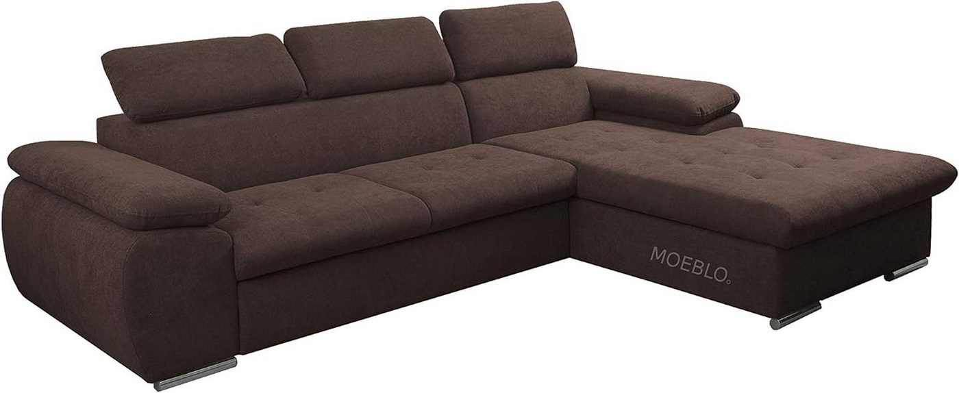 MOEBLO Ecksofa Nilux, Sofa Couch L-Form Polsterecke für Wohnzimmer, Schlafsofa Sofagarnitur Wohnlandschaft, mit Bettkasten und Schlaffunktion von MOEBLO