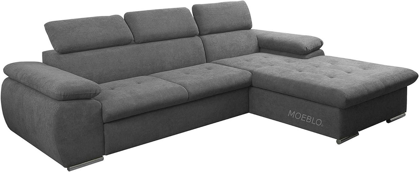 MOEBLO Ecksofa Nilux, Sofa Couch L-Form Polsterecke für Wohnzimmer, Schlafsofa Sofagarnitur Wohnlandschaft, mit Bettkasten und Schlaffunktion von MOEBLO