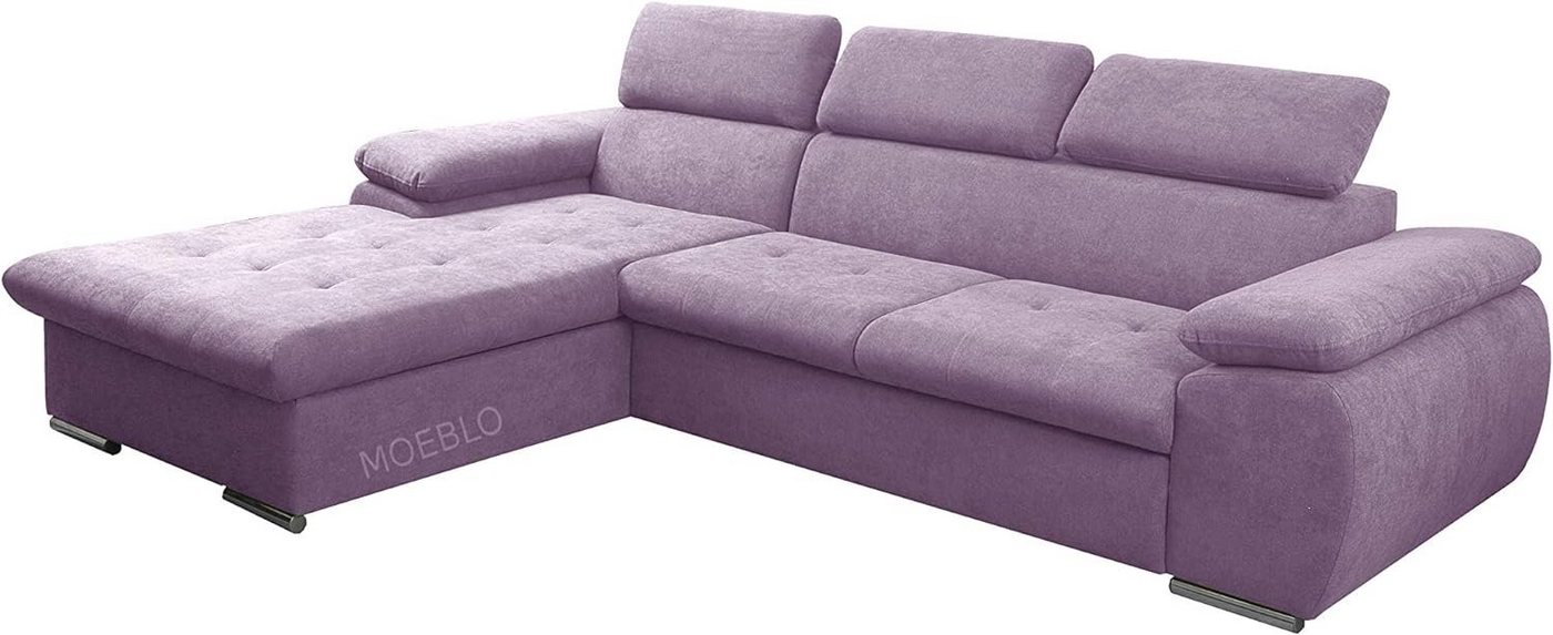 MOEBLO Ecksofa Nilux, Sofa Couch L-Form Polsterecke für Wohnzimmer, Schlafsofa Sofagarnitur Wohnlandschaft, mit Bettkasten und Schlaffunktion von MOEBLO