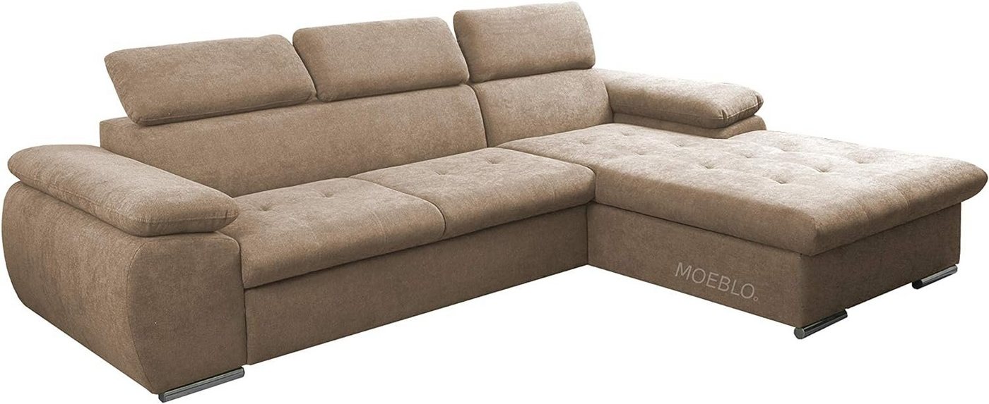 MOEBLO Ecksofa Nilux, Sofa Couch L-Form Polsterecke für Wohnzimmer, Schlafsofa Sofagarnitur Wohnlandschaft, mit Bettkasten und Schlaffunktion von MOEBLO