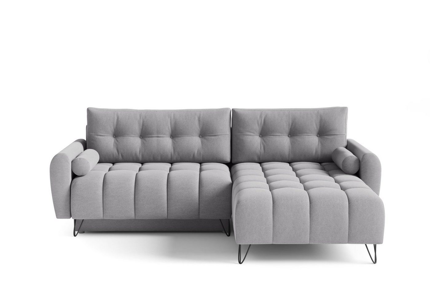 MOEBLO Ecksofa OHIO, Elegante Ecke Couch mit Schlaffunktion Bettzeugablage L-förmiges Wohnzimmergarnitur Sofagarnitu - (BxHxT): 245x176x94 cm, mit Schlaffunktion und Bettkasten von MOEBLO