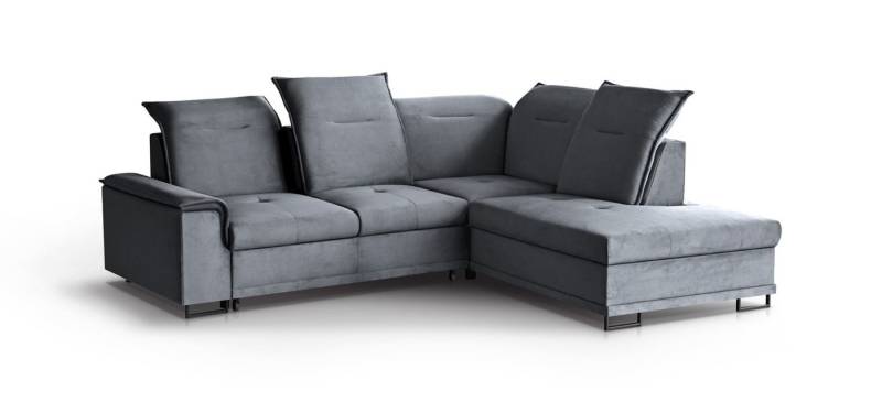 MOEBLO Ecksofa ROMI L, Stilvolles Design, Funktionalität und Komfort für Ihr Zuhause, Verstellbare Kopfstützen und verschiebbare Rückenlehne, Eckcouch Wohnlandschaft Sofa mit Ottomane Eckgarnitur Polsterecke, -(BxHxT):272x92x232 cm von MOEBLO