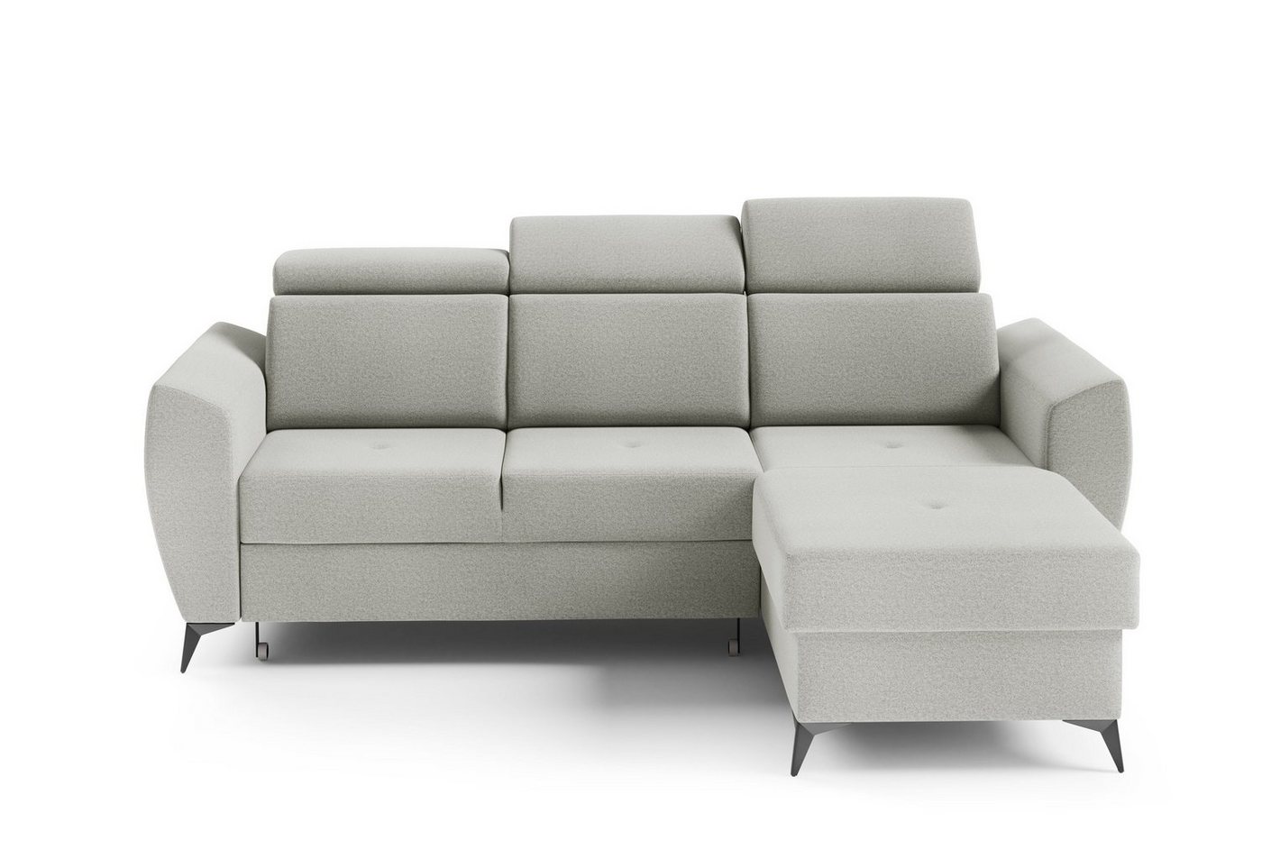 MOEBLO Ecksofa TESLIN I, Couch für Wohnzimmer, Schlafsofa Sofagarnitur Sofa Eckcouch L-Form Wohnlandschaft mit Bettfunktion, universelle Ottomane - (BxHxT): 235x93-109x176 cm, mit Bettkasten und Schlaffunktion von MOEBLO