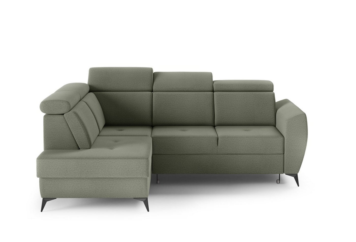 MOEBLO Ecksofa TESLIN II, Couch für Wohnzimmer, Schlafsofa Sofagarnitur Sofa Eckcouch L-Form Wohnlandschaft mit Bettfunktion - (BxHxT): 266x93-109x204 cm, mit Bettkasten und Schlaffunktion von MOEBLO