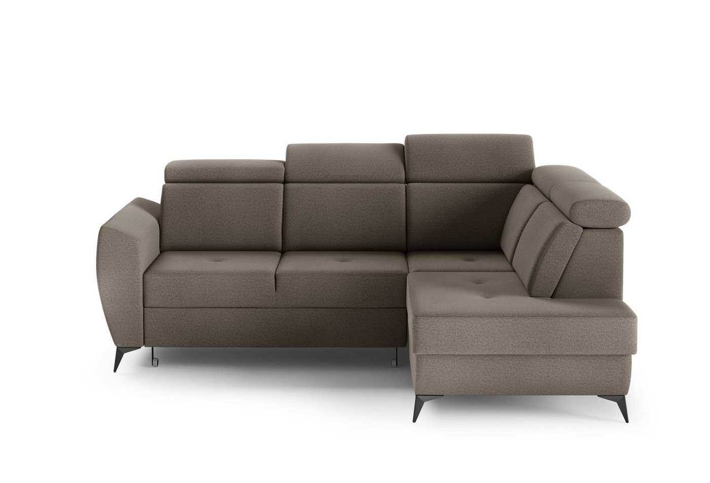 MOEBLO Ecksofa TESLIN II, Couch für Wohnzimmer, Schlafsofa Sofagarnitur Sofa Eckcouch L-Form Wohnlandschaft mit Bettfunktion - (BxHxT): 266x93-109x204 cm, mit Bettkasten und Schlaffunktion von MOEBLO