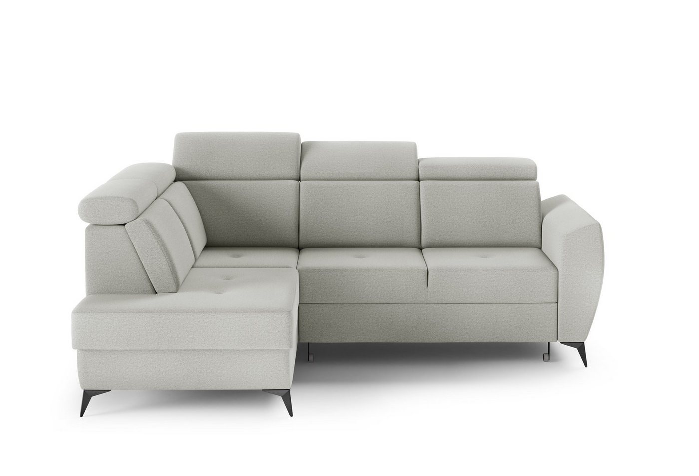 MOEBLO Ecksofa TESLIN II, Couch für Wohnzimmer, Schlafsofa Sofagarnitur Sofa Eckcouch L-Form Wohnlandschaft mit Bettfunktion - (BxHxT): 266x93-109x204 cm, mit Bettkasten und Schlaffunktion von MOEBLO