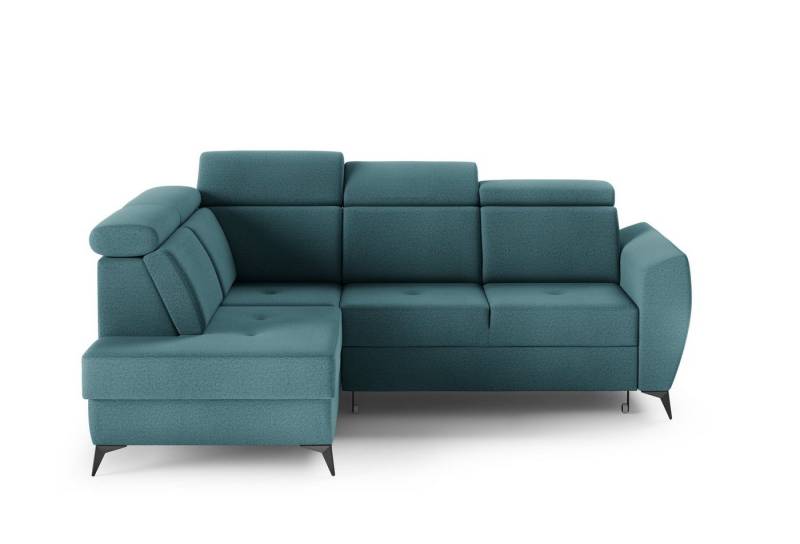 MOEBLO Ecksofa TESLIN II, Couch für Wohnzimmer, Schlafsofa Sofagarnitur Sofa Eckcouch L-Form Wohnlandschaft mit Bettfunktion - (BxHxT): 266x93-109x204 cm, mit Bettkasten und Schlaffunktion von MOEBLO