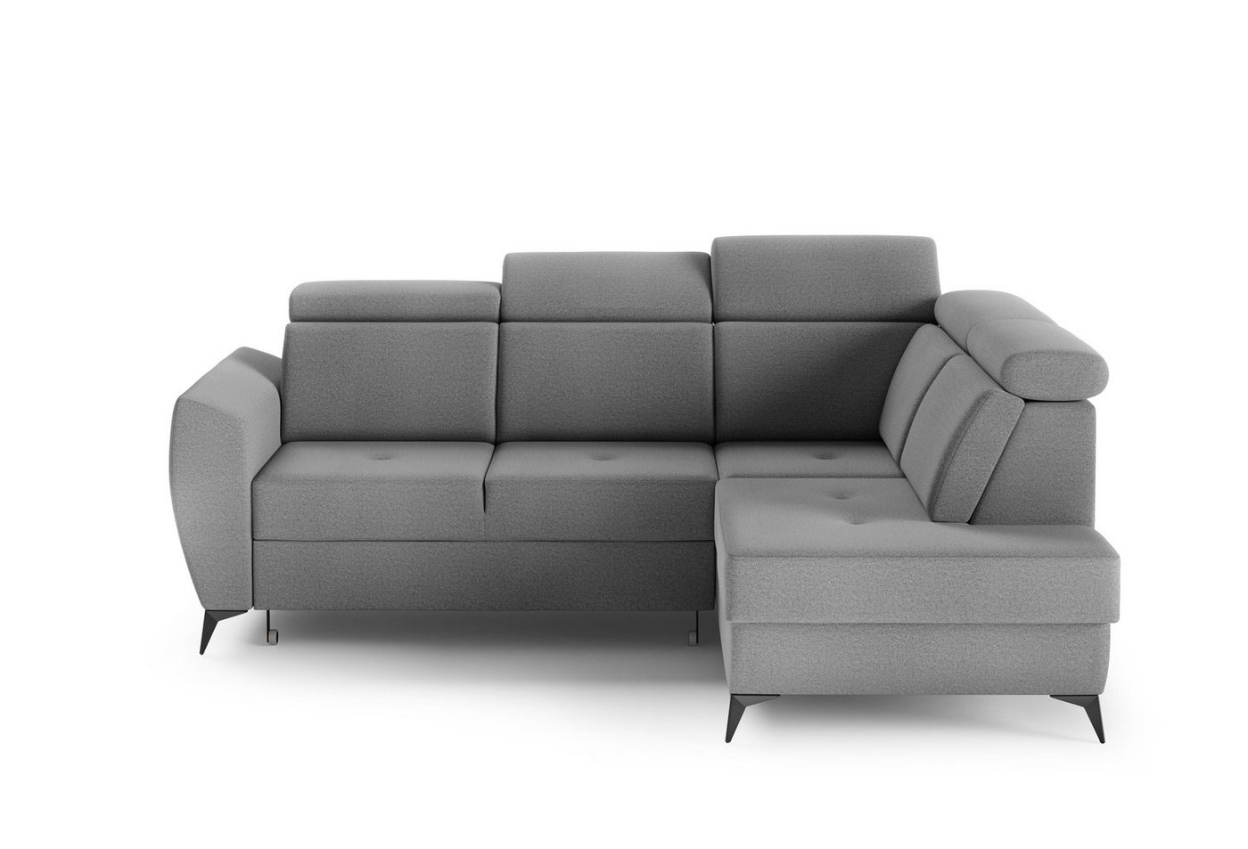 MOEBLO Ecksofa TESLIN II, Couch für Wohnzimmer, Schlafsofa Sofagarnitur Sofa Eckcouch L-Form Wohnlandschaft mit Bettfunktion - (BxHxT): 266x93-109x204 cm, mit Bettkasten und Schlaffunktion von MOEBLO