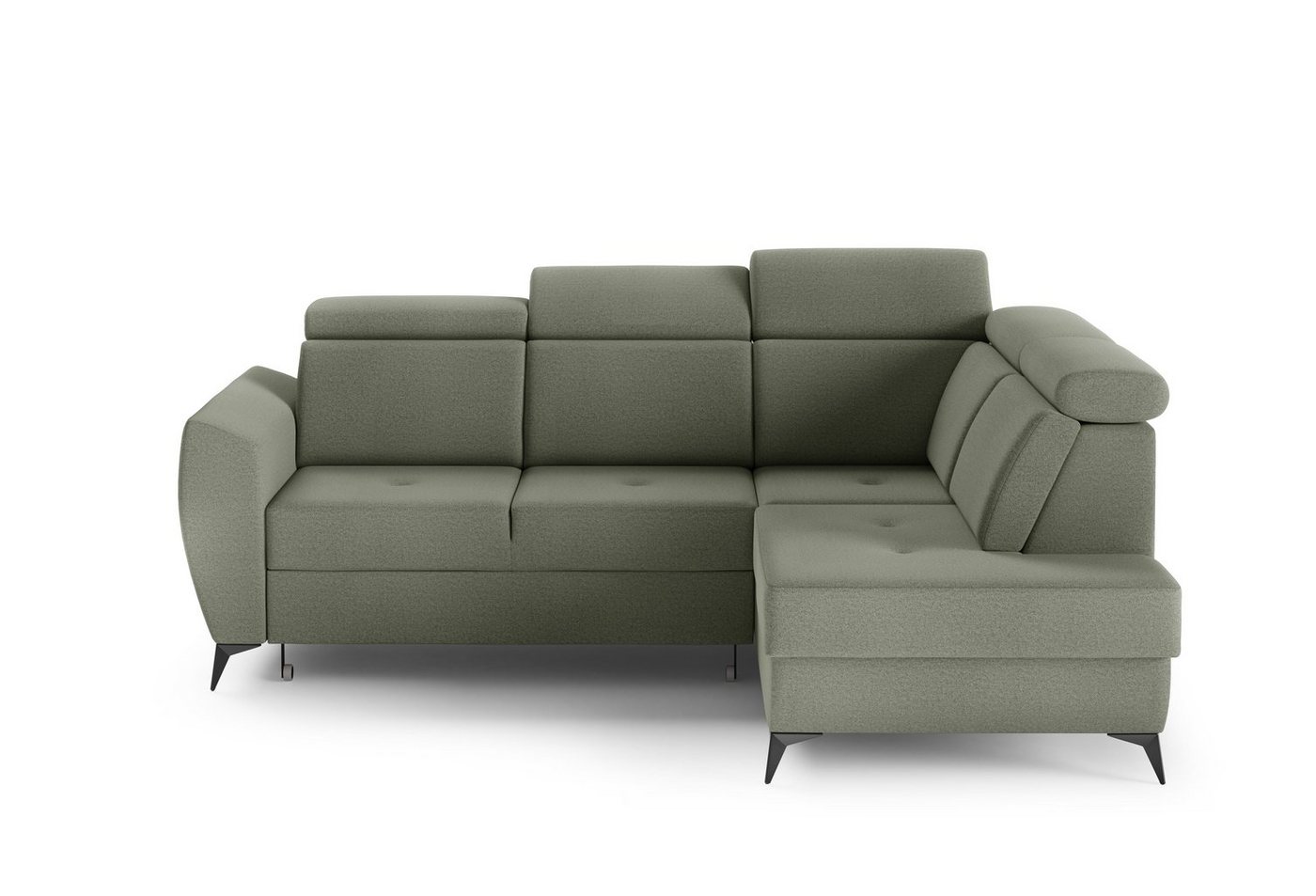 MOEBLO Ecksofa TESLIN II, Couch für Wohnzimmer, Schlafsofa Sofagarnitur Sofa Eckcouch L-Form Wohnlandschaft mit Bettfunktion - (BxHxT): 266x93-109x204 cm, mit Bettkasten und Schlaffunktion von MOEBLO