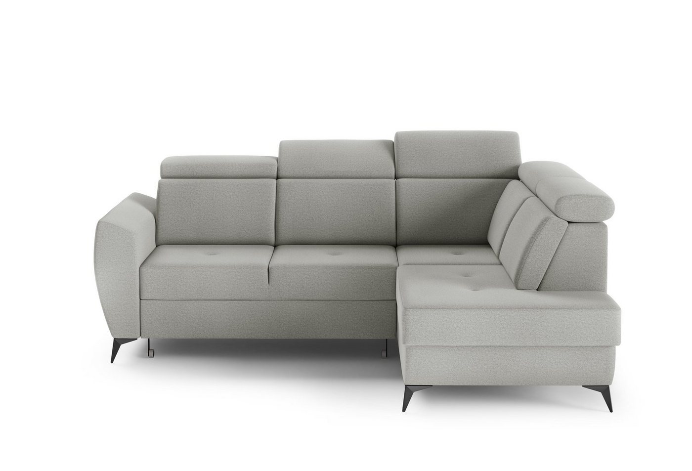 MOEBLO Ecksofa TESLIN II, Couch für Wohnzimmer, Schlafsofa Sofagarnitur Sofa Eckcouch L-Form Wohnlandschaft mit Bettfunktion - (BxHxT): 266x93-109x204 cm, mit Bettkasten und Schlaffunktion von MOEBLO