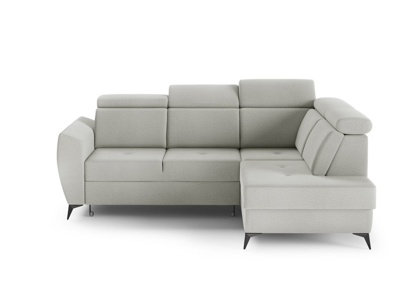 MOEBLO Ecksofa TESLIN II, Couch für Wohnzimmer, Schlafsofa Sofagarnitur Sofa Eckcouch L-Form Wohnlandschaft mit Bettfunktion - (BxHxT): 266x93-109x204 cm, mit Bettkasten und Schlaffunktion von MOEBLO