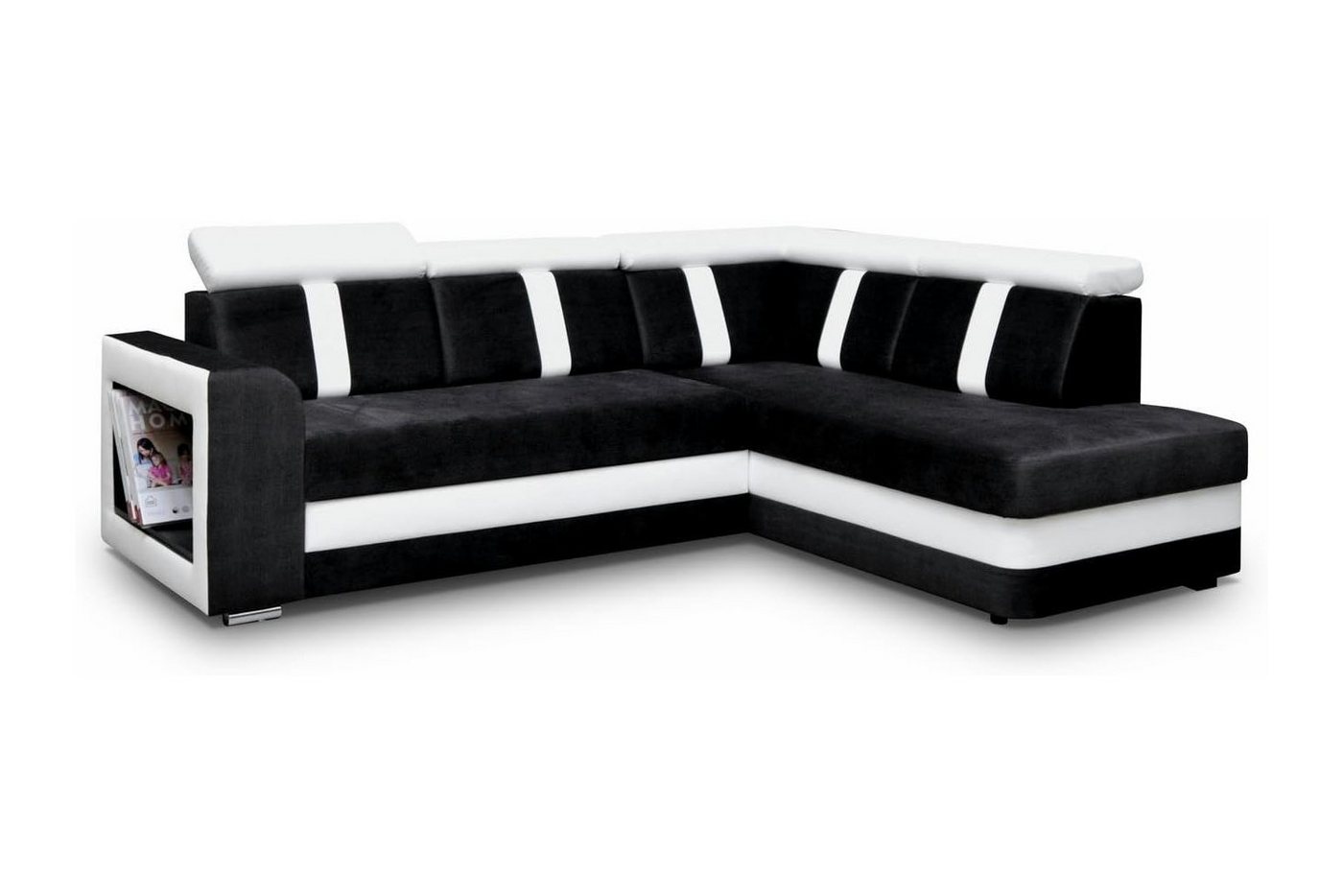 MOEBLO Ecksofa TEXAS, Eckcouch Sofa Eckcouch Verstellbaren Kopfstützen Couch Ottomane L-Form Schlafsofa Bettsofa Polstergarnitur, mit Schlaffunktion und Bettkasten, - (BxHxT): 263x87x93 cm von MOEBLO