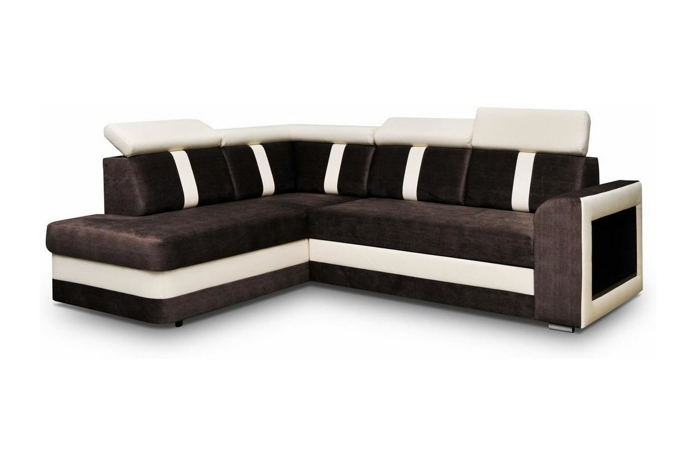 MOEBLO Ecksofa TEXAS, Eckcouch Sofa Eckcouch Verstellbaren Kopfstützen Couch Ottomane L-Form Schlafsofa Bettsofa Polstergarnitur, mit Schlaffunktion und Bettkasten, - (BxHxT): 263x87x93 cm von MOEBLO