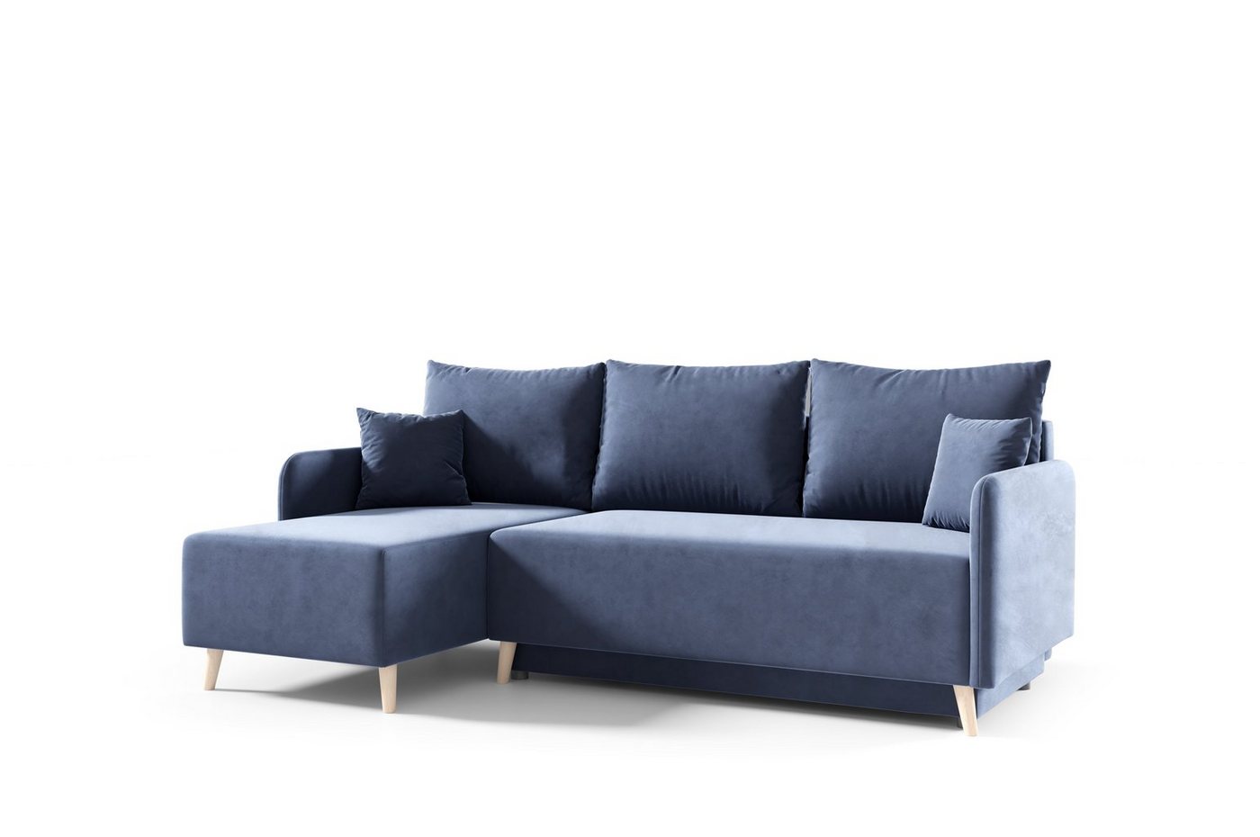 MOEBLO Ecksofa VALLETTA, Ottomane Universalsofa, L-förmiges Schlafsofa mit Schlaffunktion und Bettkasten, Lounge-Suite - (BxHxT): 212x87x136 cm, mit Schlaffunktion und Bettkasten von MOEBLO