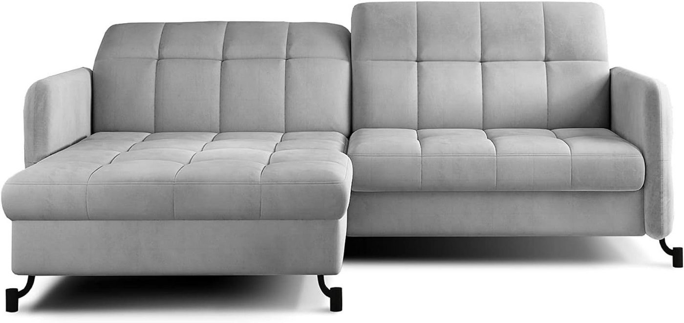 MOEBLO Ecksofa aus Samt KEATING, Couch für Wohnzimmer, Schlafsofa Sofagarnitur Sofa Eckcouch L-Form Wohnlandschaft mit Bettfunktion, mit Schlaffunktion, Verstellbaren Kopfstützen von MOEBLO