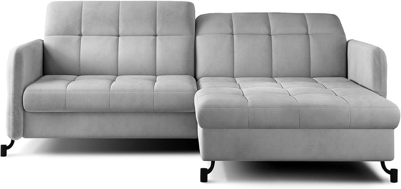 MOEBLO Ecksofa aus Samt KEATING, Couch für Wohnzimmer, Schlafsofa Sofagarnitur Sofa Eckcouch L-Form Wohnlandschaft mit Bettfunktion, mit Schlaffunktion, Verstellbaren Kopfstützen von MOEBLO