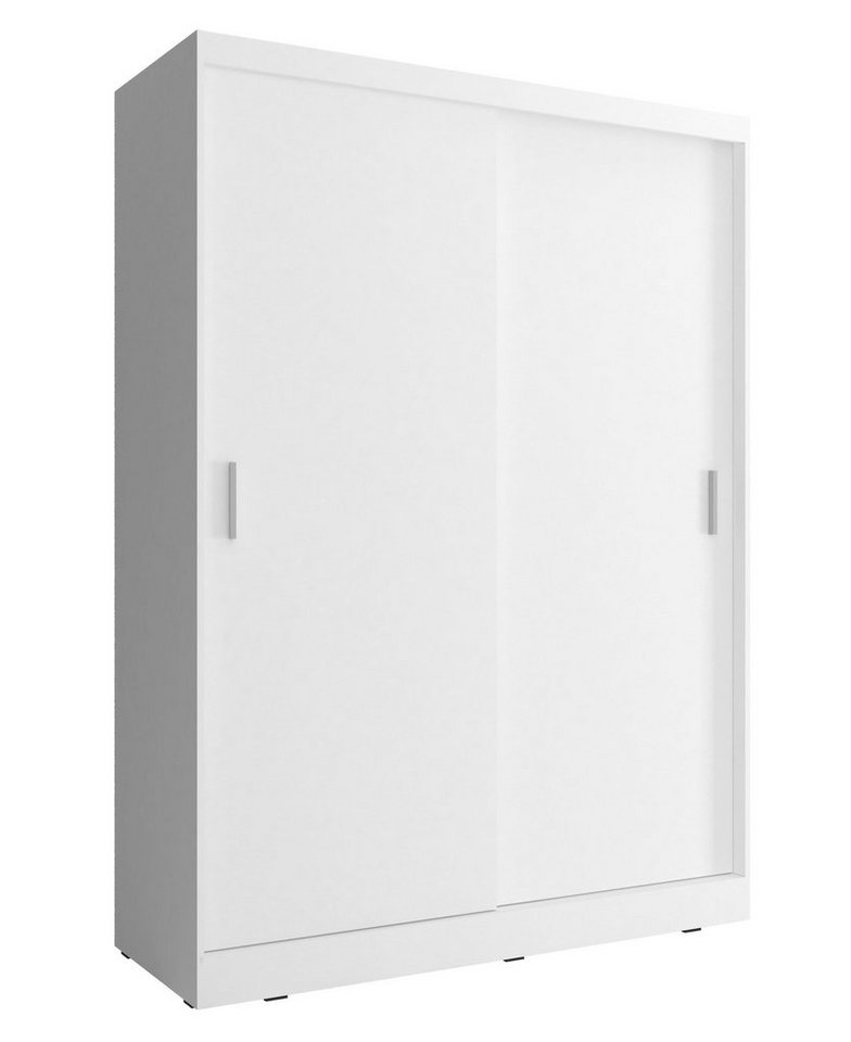 MOEBLO Kleiderschrank KUBA A1 (Wohnzimmerschrank 2-türig Schrank Gaderobe Schiebtüren, Schwebetürenschrank mit Einlegeböden und Kleiderstange) (BxHxT): 130/150x200x60cm von MOEBLO