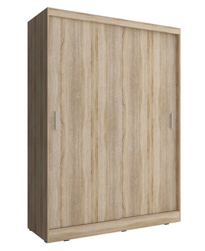 MOEBLO Kleiderschrank KUBA A1 (Wohnzimmerschrank 2-türig Schrank Gaderobe Schiebtüren, Schwebetürenschrank mit Einlegeböden und Kleiderstange) (BxHxT): 130/150x200x60cm von MOEBLO