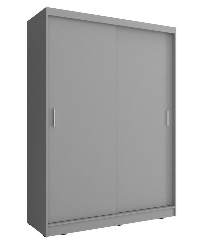 MOEBLO Kleiderschrank KUBA A1 (Wohnzimmerschrank 2-türig Schrank Gaderobe Schiebtüren, Schwebetürenschrank mit Einlegeböden und Kleiderstange) (BxHxT): 130/150x200x60cm von MOEBLO