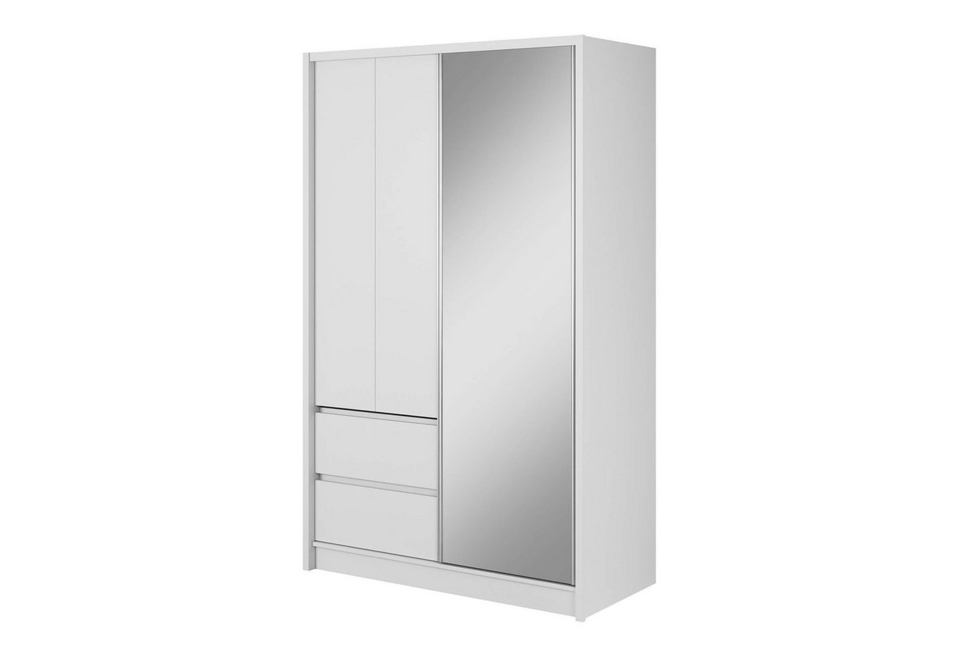 MOEBLO Kleiderschrank LUCY (Wohnzimmerschrank Schrank Gaderobe, mit Spiegel und Schubladen Schwebetürenschrank mit Einlegeböden) (BxHxT): 200/180/150/130x62x214 cm von MOEBLO