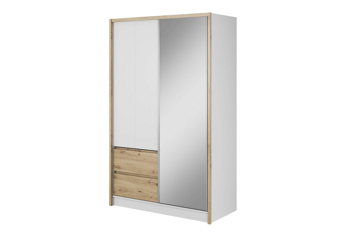 MOEBLO Kleiderschrank LUCY (Wohnzimmerschrank Schrank Gaderobe, mit Spiegel und Schubladen Schwebetürenschrank mit Einlegeböden) (BxHxT): 200/180/150/130x62x214 cm von MOEBLO