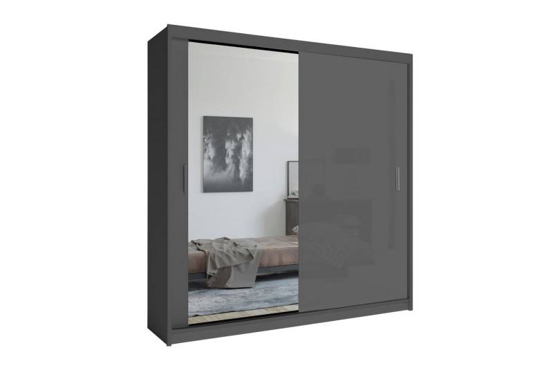 MOEBLO Kleiderschrank LUXI (Schwebetürenschrank 2,3-türig Schrank Garderobe Schiebtüren Schlafzimmer) (BxHxT):203/250x216x62cm von MOEBLO