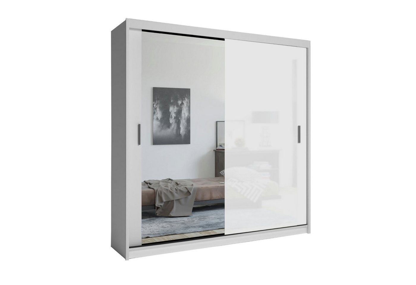 MOEBLO Kleiderschrank LUXI (Schwebetürenschrank 2,3-türig Schrank Garderobe Schiebtüren Schlafzimmer) (BxHxT):203/250x216x62cm von MOEBLO