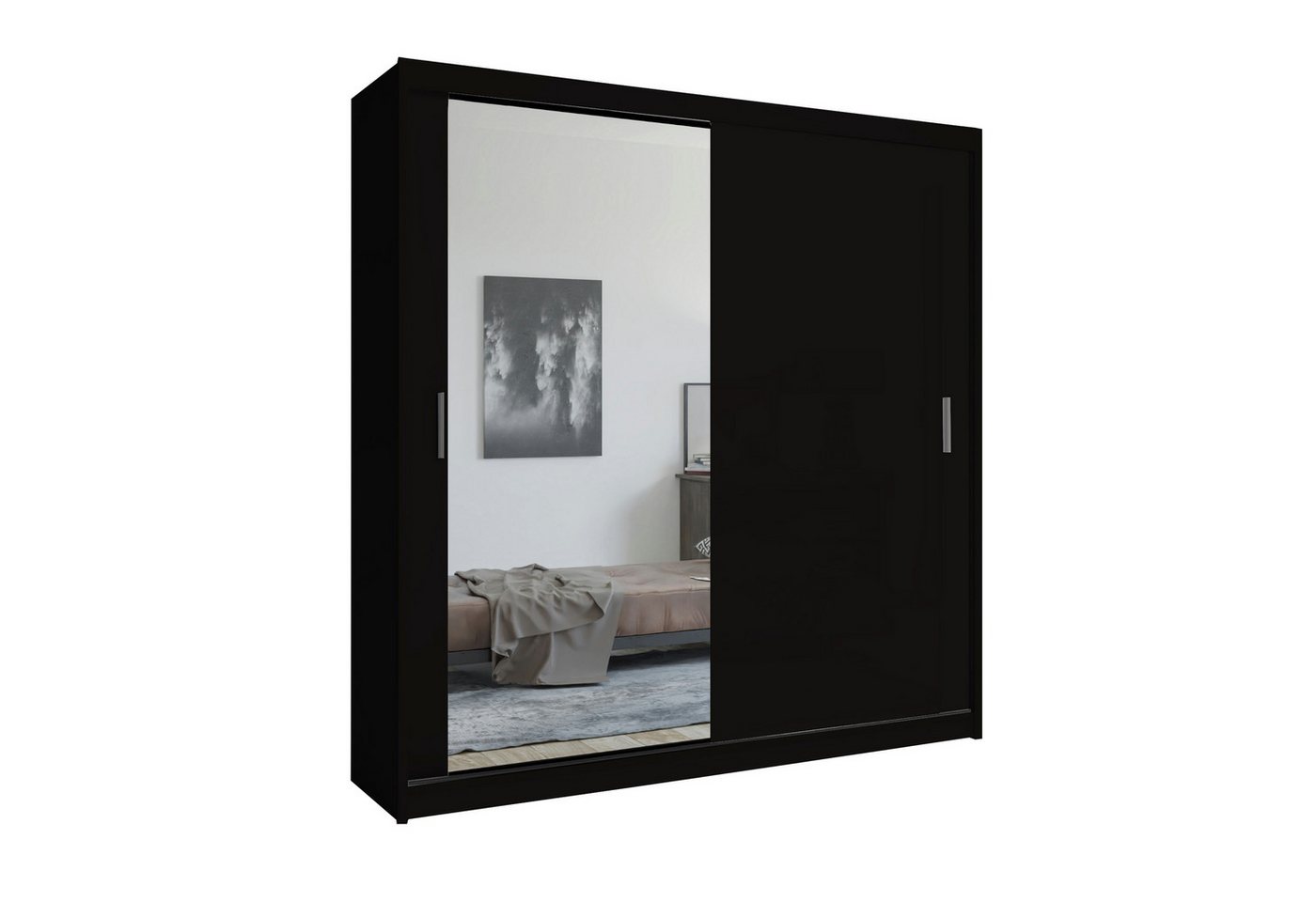 MOEBLO Kleiderschrank LUXI (Schwebetürenschrank 2,3-türig Schrank Garderobe Schiebtüren Schlafzimmer) (BxHxT):203/250x216x62cm von MOEBLO