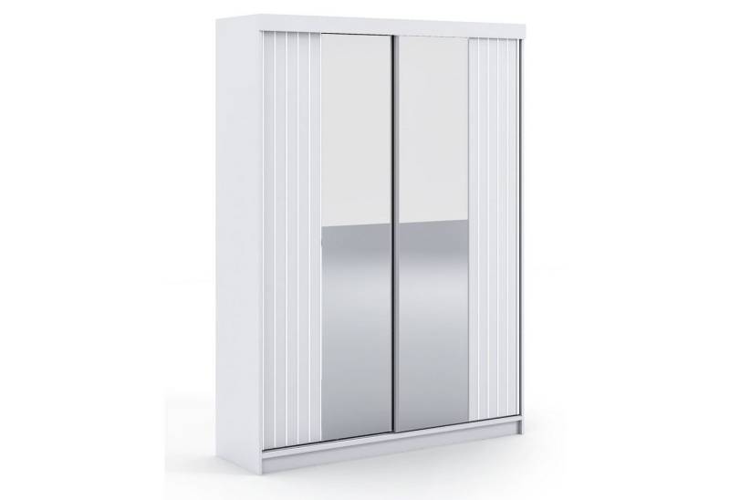 MOEBLO Kleiderschrank MANDERO (Schrank mit Schiebetüren und Spiegel, Garderobe mit Einlegeböden und Kleiderstange, Hochwertige Verarbeitung) - (BxHxT): 150/200x216x62 cm von MOEBLO