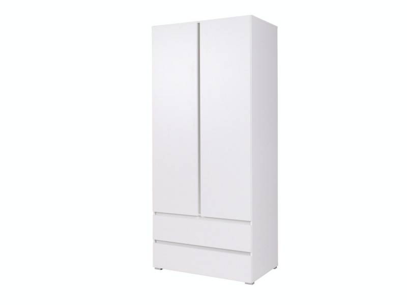 MOEBLO Kleiderschrank MOON M02 (mit 2 Drehtüren & 2 Schubladen – Moderner Schrank für Schlafzimmer oder Wohnzimmer, Drehttüren Moderne Wohnzimmer Möbel, Kleiderschrank mit 2 Türen und 2 Schubkästen) - (BxHxT): 92x204x51 cm von MOEBLO