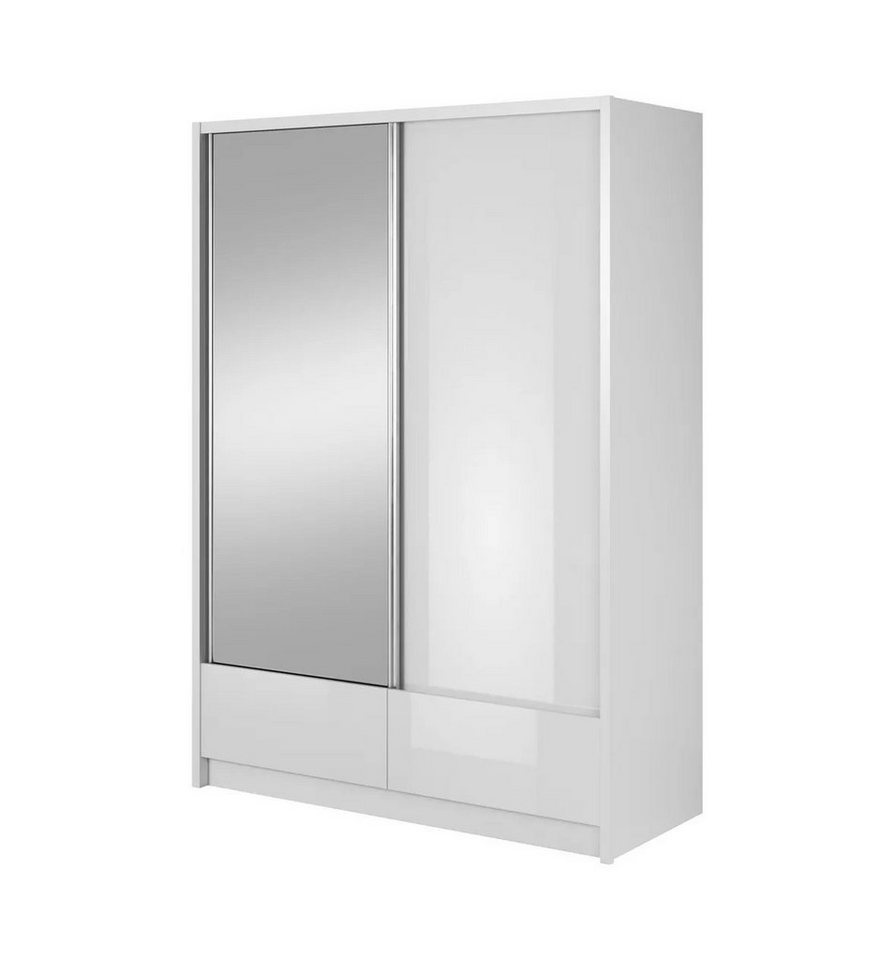 MOEBLO Kleiderschrank RIANA I (Wohnzimmerschrank Schrank Gaderobe Schiebtüren, mit Spiegel Schwebetürenschrank mit Einlegeböden und Kleiderstange) (BxHxT): 250/200/180/150/130x214x62 cm von MOEBLO