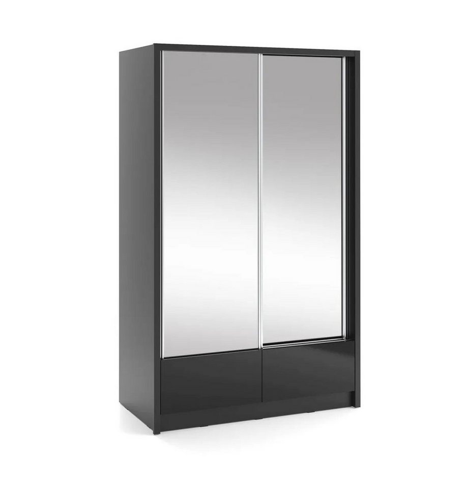 MOEBLO Kleiderschrank RIANA II (Wohnzimmerschrank Schrank Gaderobe Schiebtüren, mit Spiegel und Schubladen Schwebetürenschrank mit Einlegeböden) (BxHxT): 200/180/150/130x214x62 cm von MOEBLO